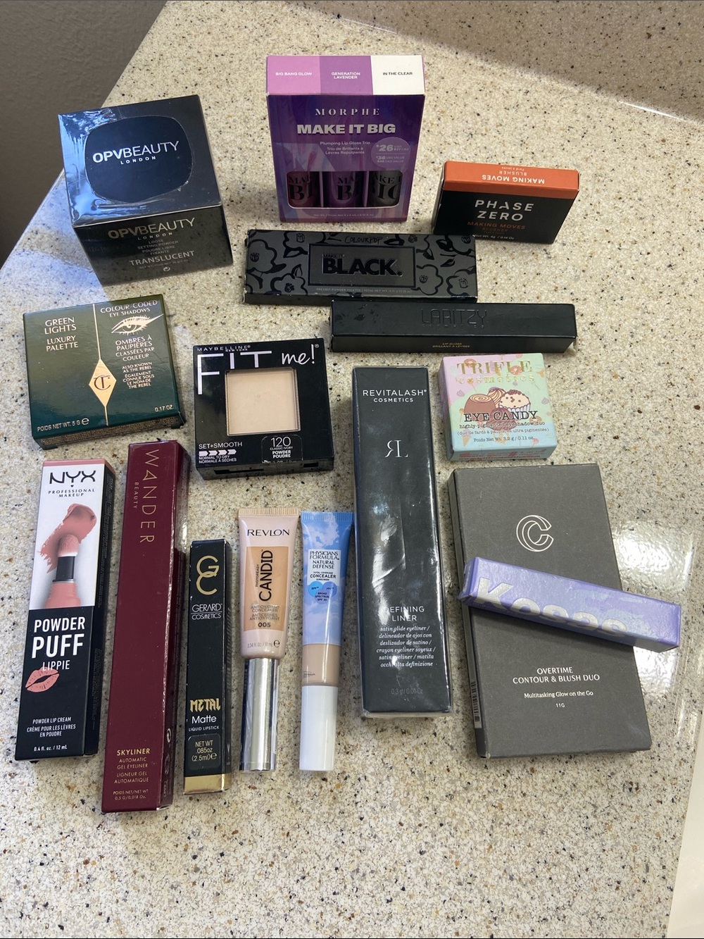 Mixed Brand Women's Makeup Set with Black and Purple Accents